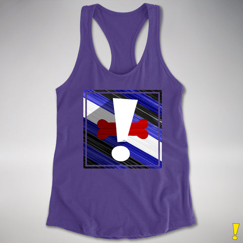 Puppy Pride Flag Exclamation Point Racerback Tank